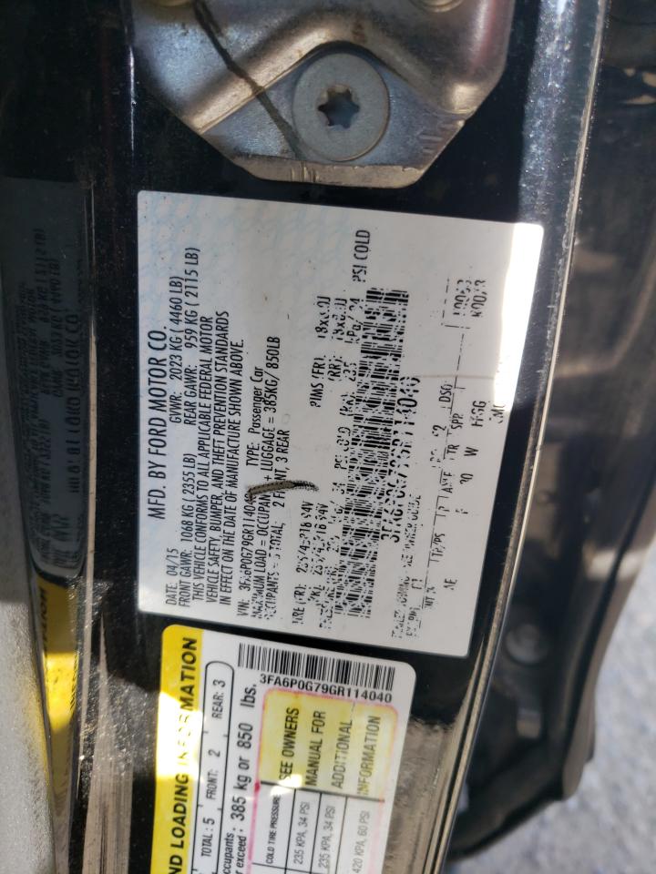2016 Ford Fusion VIN 3FA6P0G79GR114040 Copart auction photo, front end damage thumbnail 13