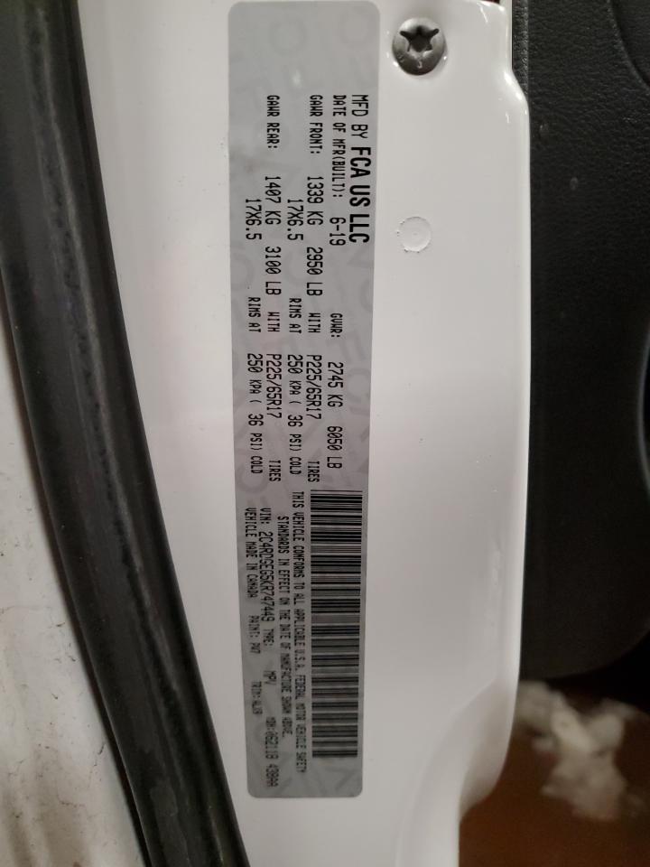 2019 Dodge Caravan VIN 2C4RDGEG5KR747449 Copart auction photo, front end / side damage thumbnail 15