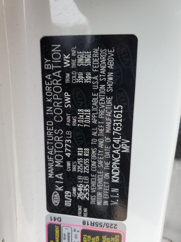 2020 KIA Sportage VIN KNDPNCAC4L7631615 Copart auction photo, front end / side damage thumbnail 13