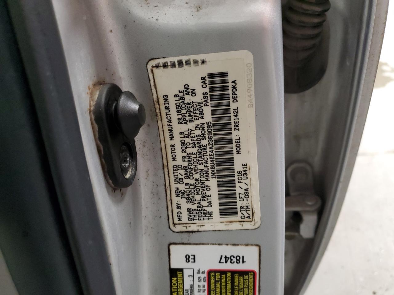 2010 Toyota Corolla VIN 1NXBU4EE4AZ369085 Copart auction photo, front end damage thumbnail 12