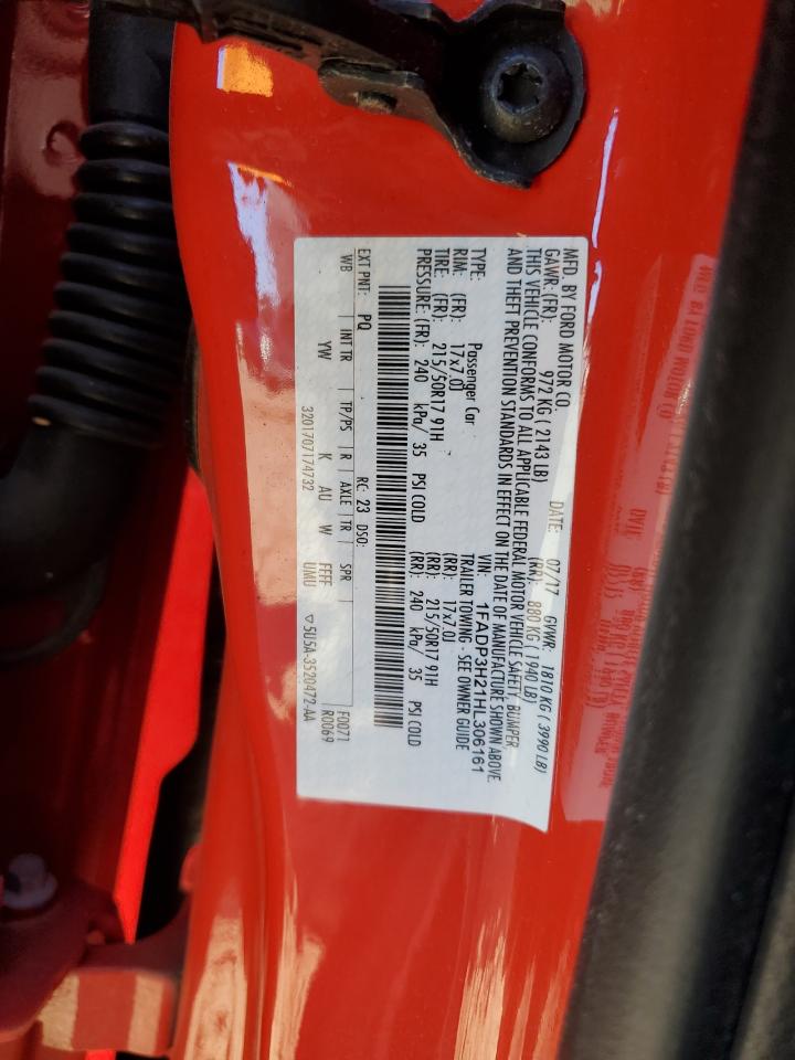 2017 Ford Focus VIN 1FADP3H21HL306161 Copart auction photo, front end damage thumbnail 14