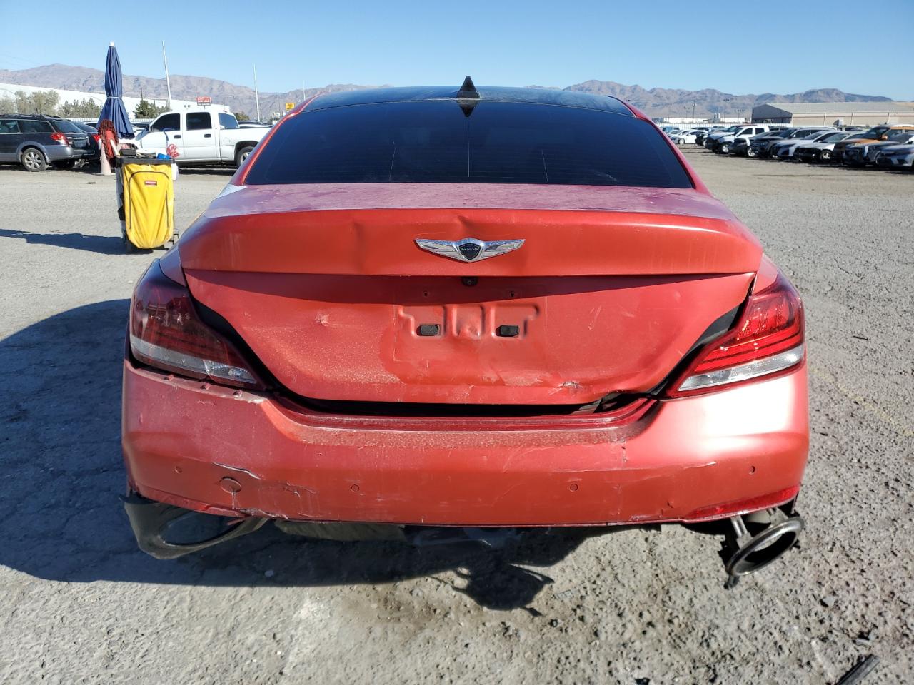 2019 Genesis G70 VIN KMTG34LE5KU021265 Copart auction photo, front end / rear end damage thumbnail 6
