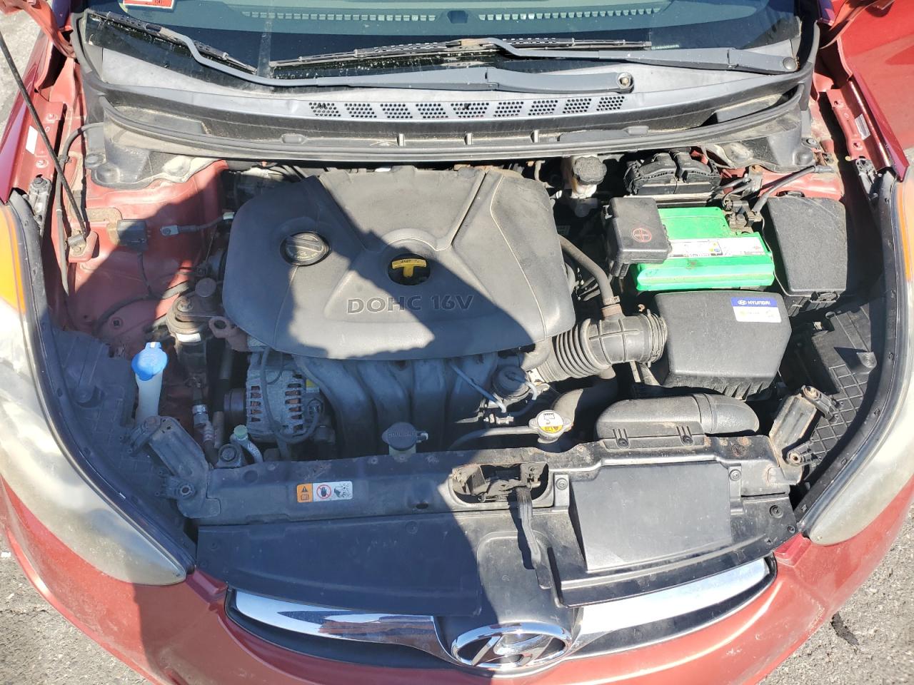 2012 Hyundai Elantra VIN KMHDH4AE8CU434185 Copart auction photo, rear end damage thumbnail 11