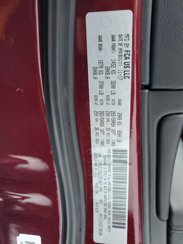 2018 Jeep Grand Cherokee VIN 1C4RJFCG0JC221467 Copart auction photo, front end / minor dent/scratches damage thumbnail 13