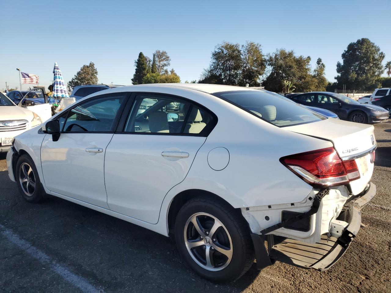 2015 Honda Civic VIN 19XFB2F73FE277195 Copart auction photo, rear end / front end damage thumbnail 2