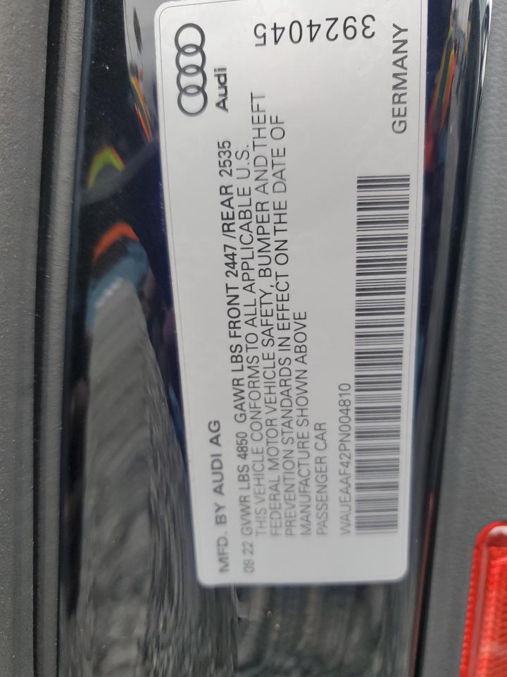 2023 Audi A4 VIN WAUEAAF42PN004810 Copart auction photo, side damage thumbnail 15