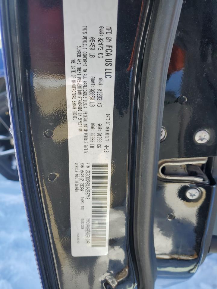 2018 Dodge Charger VIN 2C3CDXAGXJH298743 Copart auction photo, mechanical damage thumbnail 12