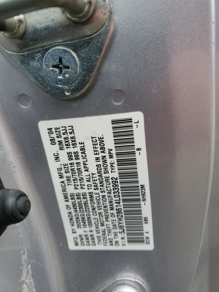 2004 Honda Element VIN 5J6YH28614L033992 Copart auction photo, front end / minor dent/scratches damage thumbnail 14
