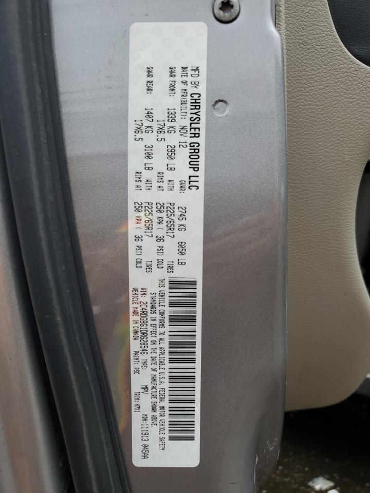 2013 Dodge Caravan VIN 2C4RDGBG1DR628546 Copart auction photo, side / front end damage thumbnail 13