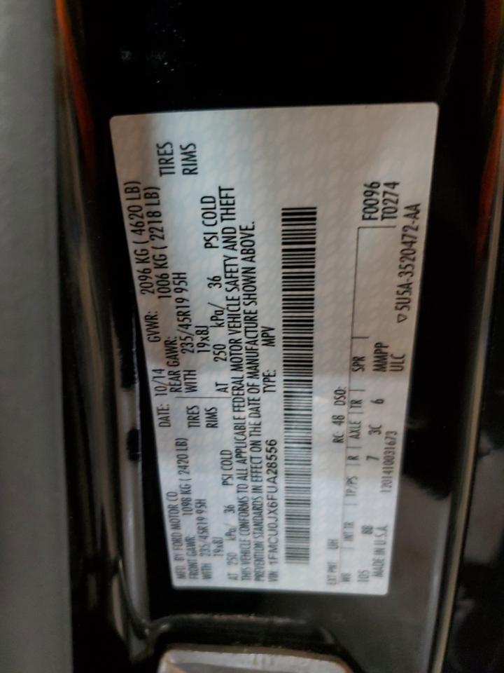 2015 Ford Escape VIN 1FMCU0JX6FUA28556 Copart auction photo, front end damage thumbnail 13