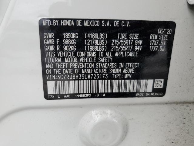 2020 Honda HR-V VIN 3CZRU6H35LM723173 Copart auction photo, front end damage thumbnail 13