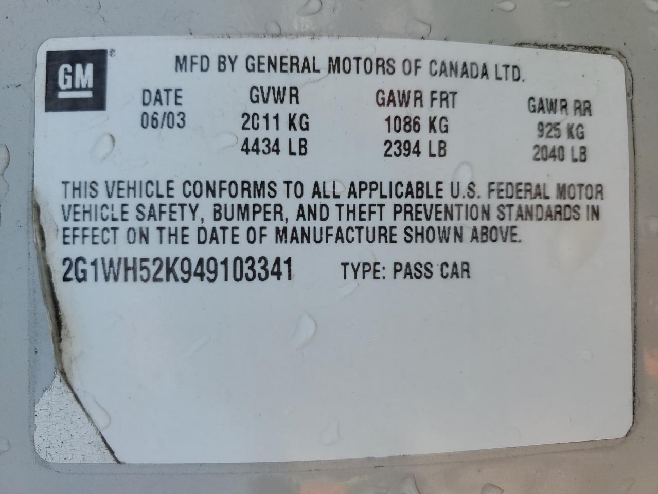 2004 Chevrolet Impala VIN 2G1WH52K949103341 Copart auction photo, undercarriage / front end damage thumbnail 12