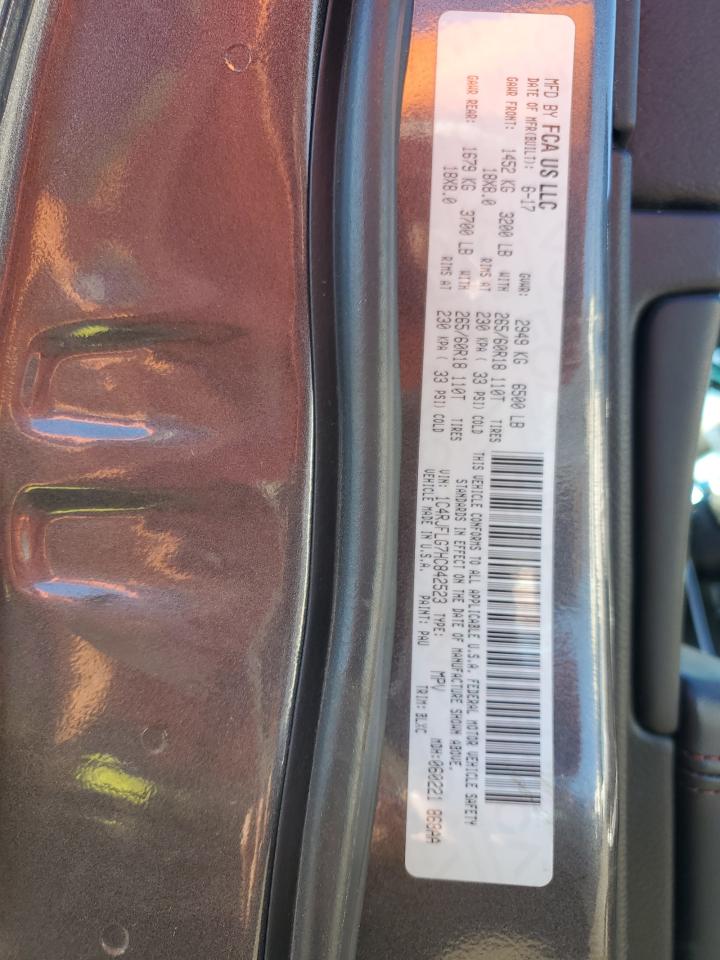 2017 Jeep Grand Cherokee VIN 1C4RJFLG7HC842523 Copart auction photo, front end / side damage thumbnail 14