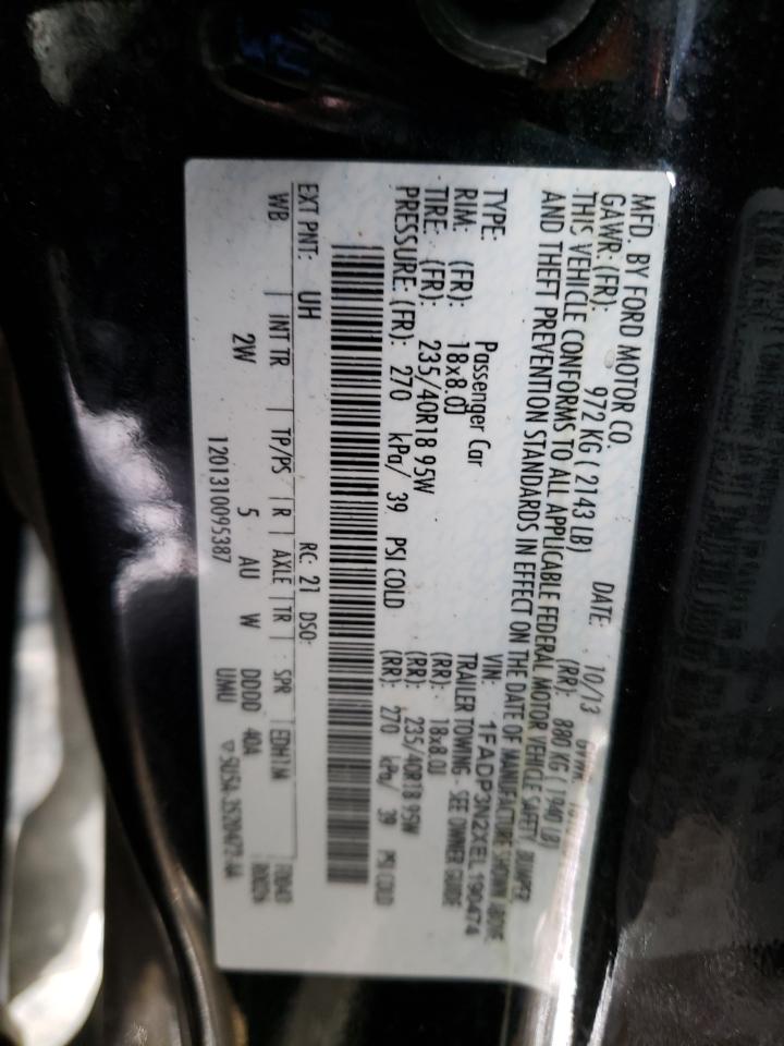 2014 Ford Focus VIN 1FADP3N2XEL190474 Copart auction photo, front end damage thumbnail 13