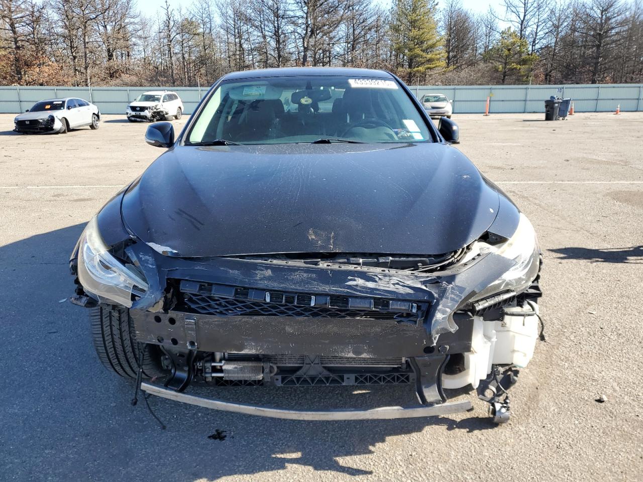 2015 Infiniti Q50 VIN JN1BV7AR1FM417597 Copart auction photo, front end / side damage thumbnail 5