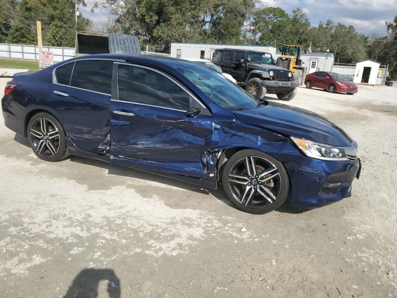 2017 Honda Accord VIN 1HGCR2F54HA154994 Copart auction photo, side / front end damage thumbnail 4