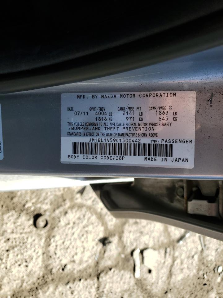 2012 Mazda 3 VIN JM1BL1V59C1500442 Copart auction photo, all over / mechanical damage thumbnail 12