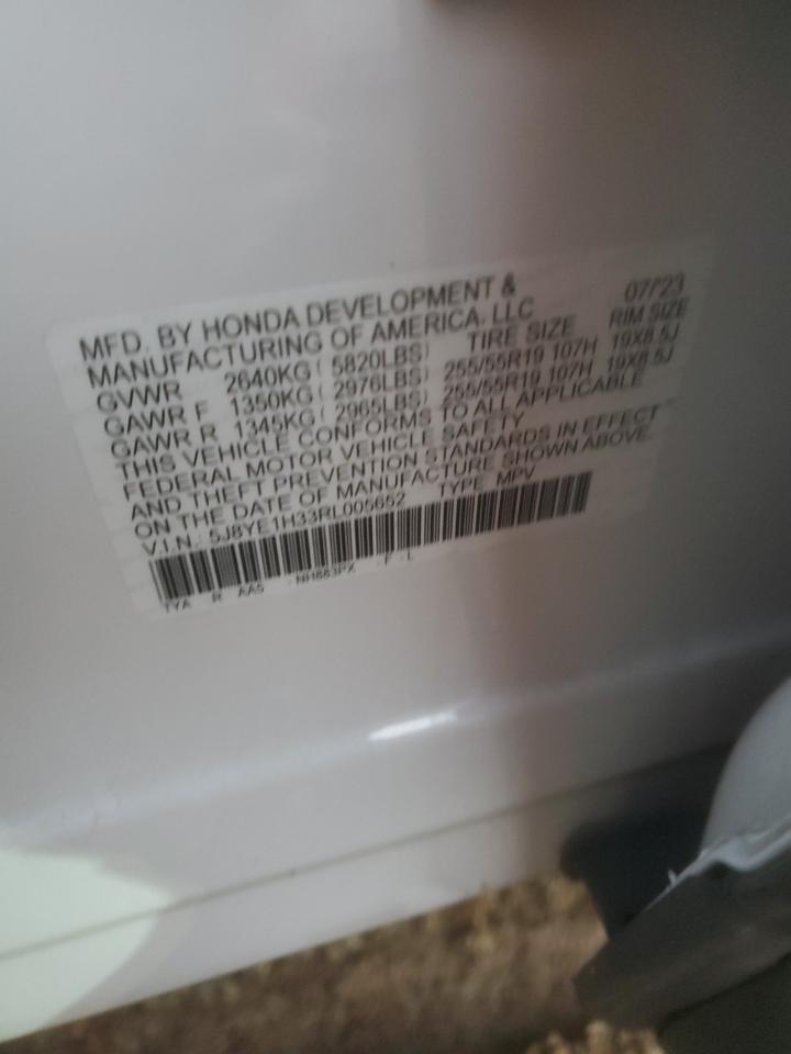 2024 Acura MDX VIN 5J8YE1H33RL005652 Copart auction photo, rear end damage thumbnail 13