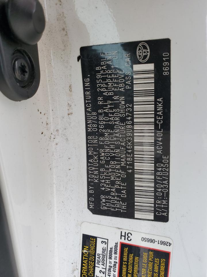 2009 Toyota Camry VIN 4T1BE46K39U864732 Copart auction photo, rear end / minor dent/scratches damage thumbnail 13