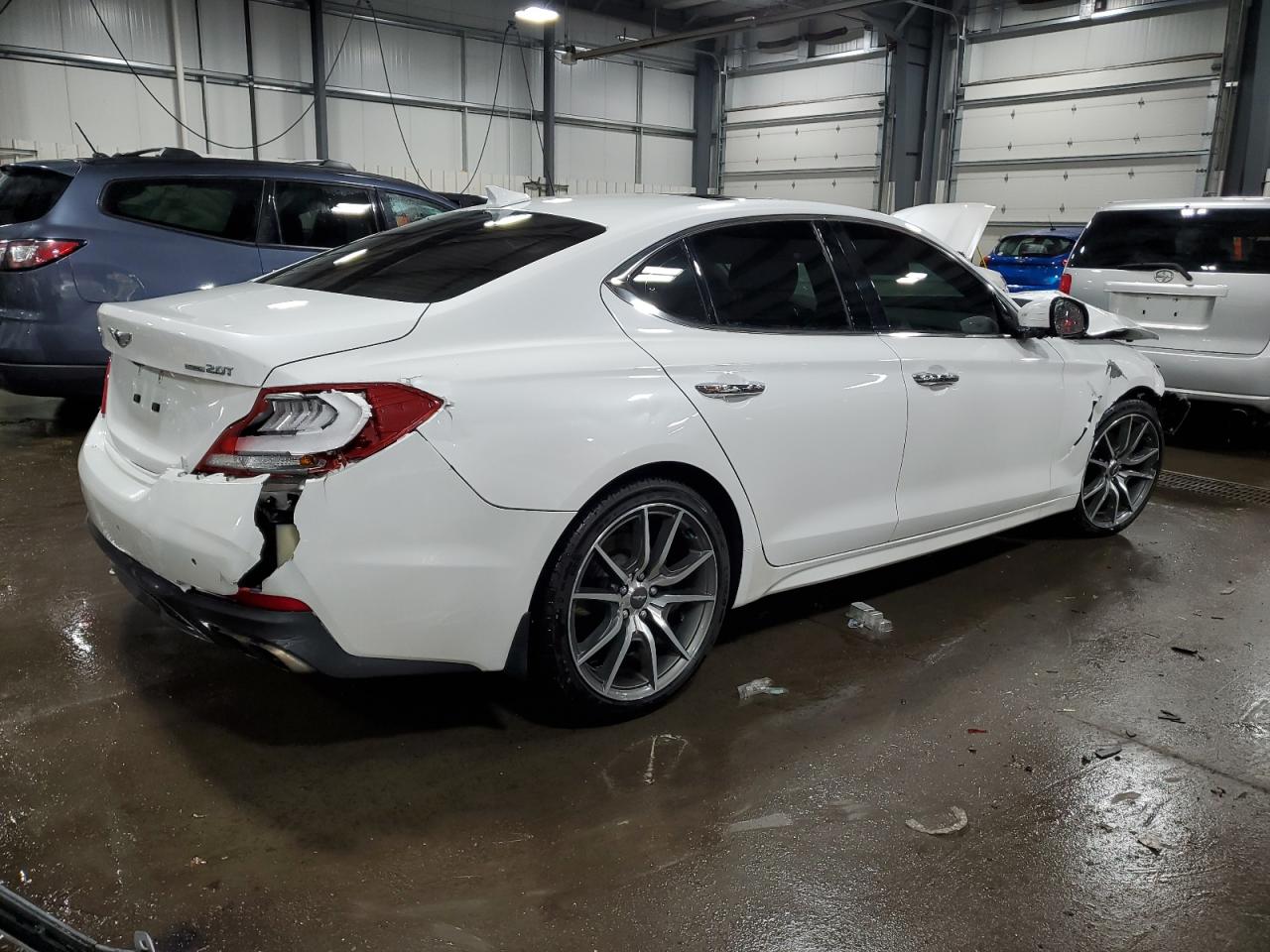 2020 Genesis G70 VIN KMTG44LA6LU055517 Copart auction photo, front end / rear end damage thumbnail 3