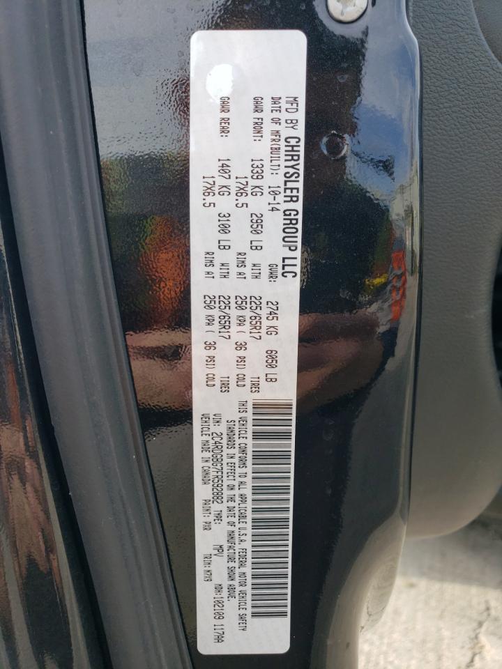 2015 Dodge Caravan VIN 2C4RDGBG7FR592882 Copart auction photo, front end damage thumbnail 15