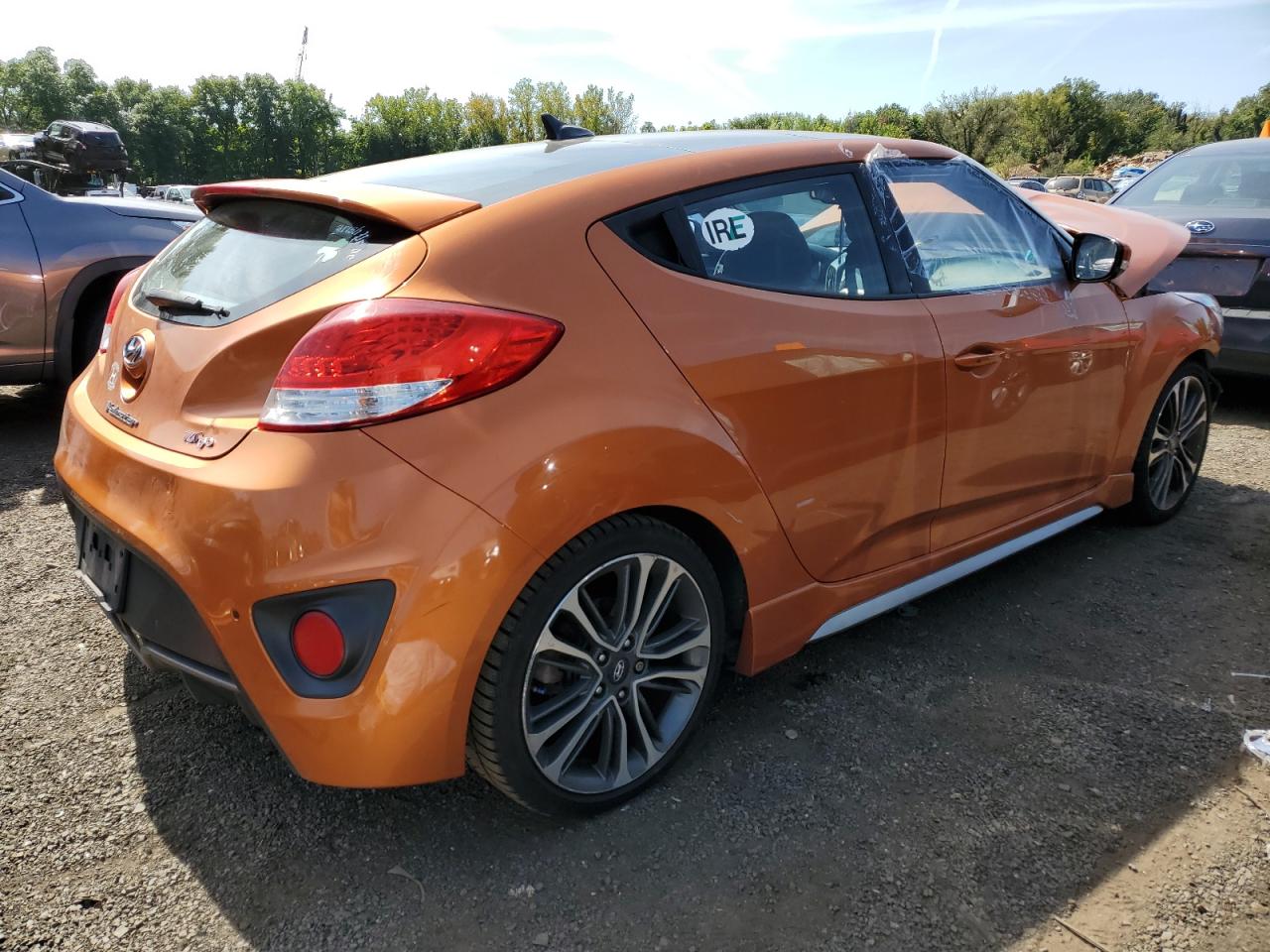 2016 Hyundai Veloster VIN KMHTC6AEXGU271860 Copart auction photo, front end damage thumbnail 3