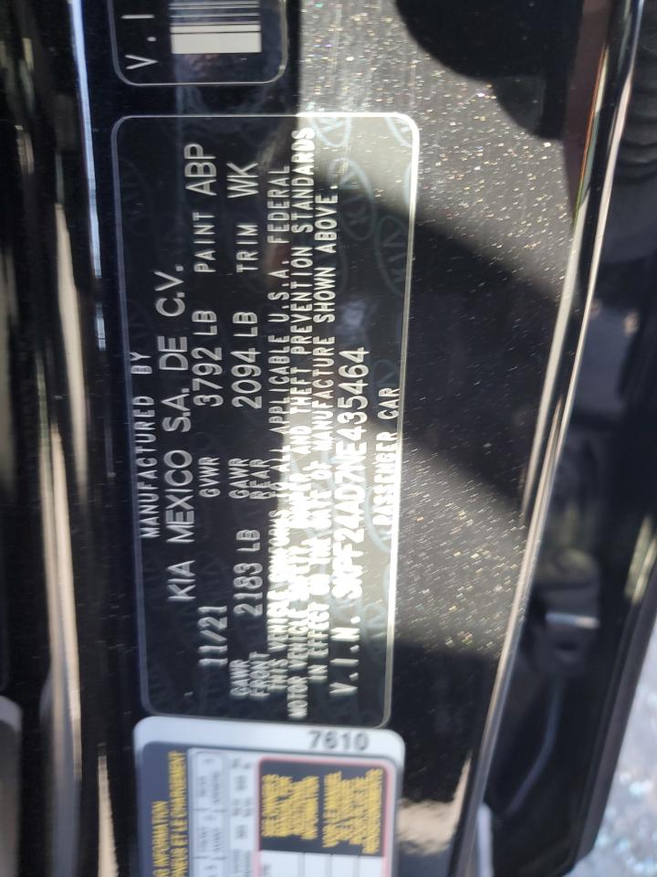 2022 KIA Forte VIN 3KPF24AD7NE435464 Copart auction photo, front end damage thumbnail 12