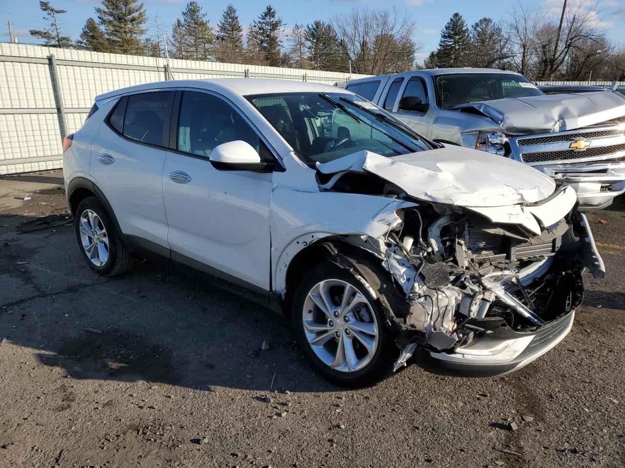 2021 Buick Encore VIN KL4MMBS21MB174874 Copart auction photo, front end / side damage thumbnail 4