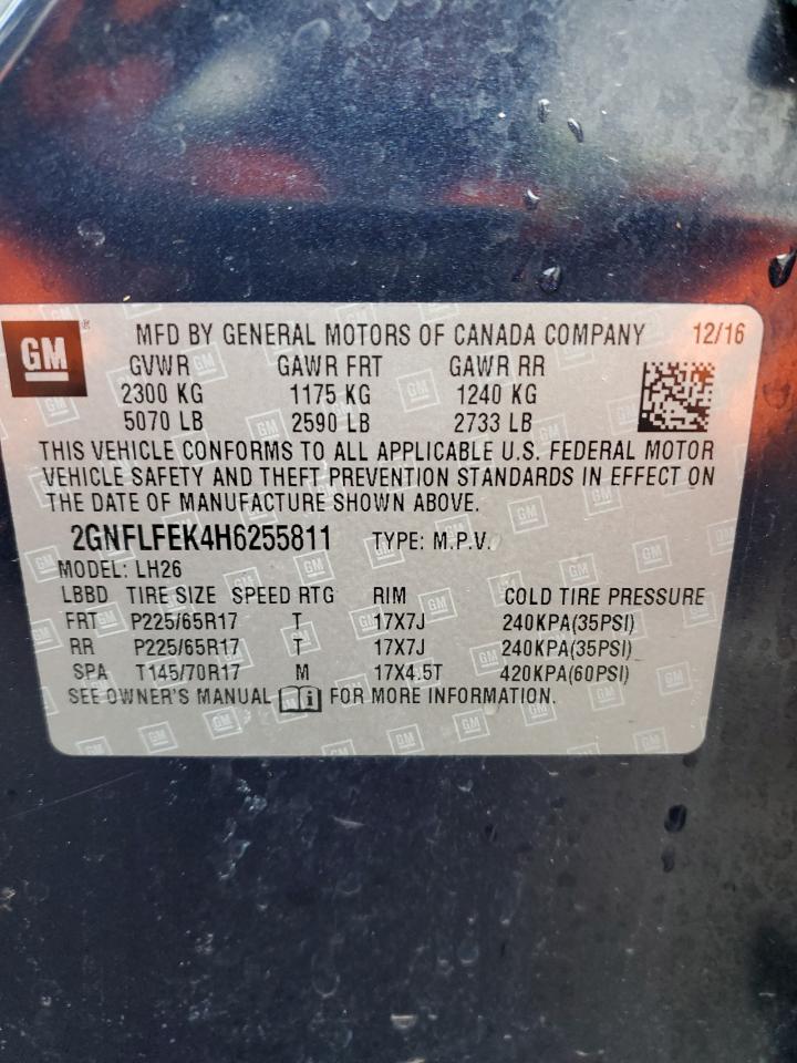 2017 Chevrolet Equinox VIN 2GNFLFEK4H6255811 Copart auction photo, front end damage thumbnail 13