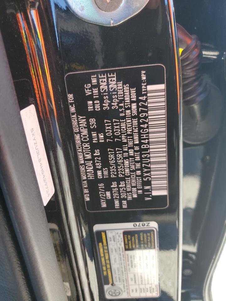 2017 Hyundai Santa Fe VIN 5XYZU3LB4HG429724 Copart auction photo, rear end damage thumbnail 13