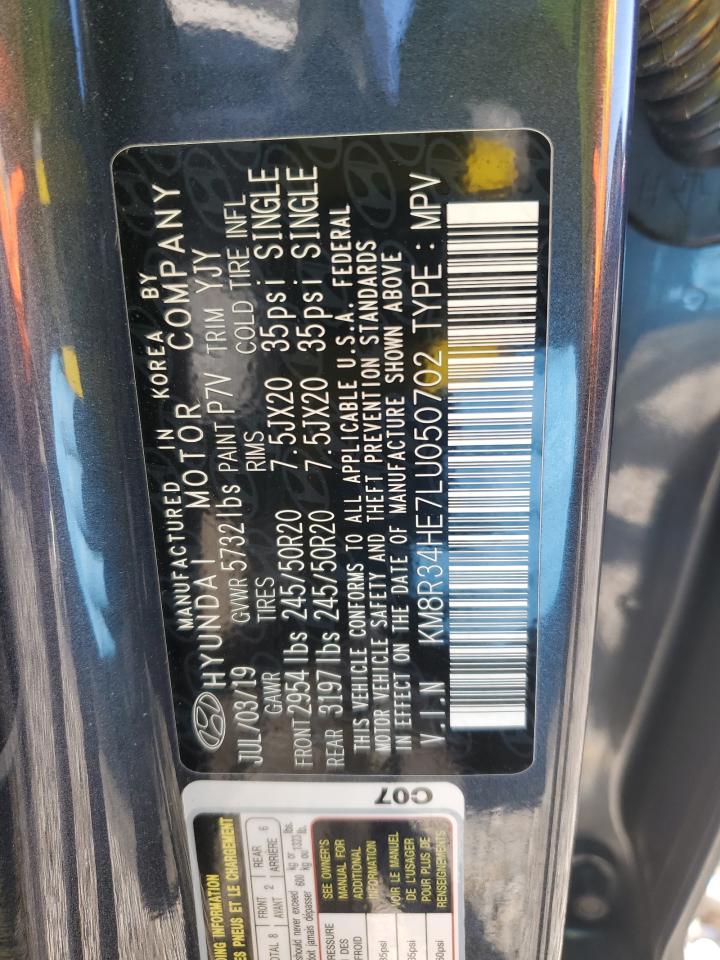 2020 Hyundai Palisade VIN KM8R34HE7LU050702 Copart auction photo, front end / mechanical damage thumbnail 14