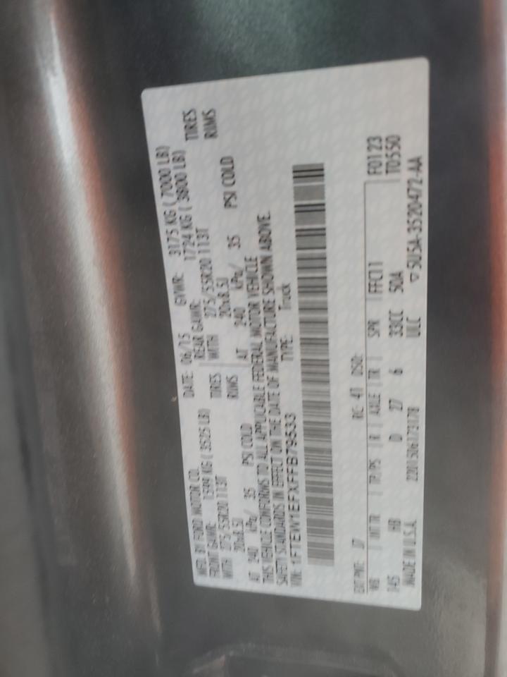 2015 Ford F-150 VIN 1FTEW1EFXFFB79533 Copart auction photo, front end damage thumbnail 12