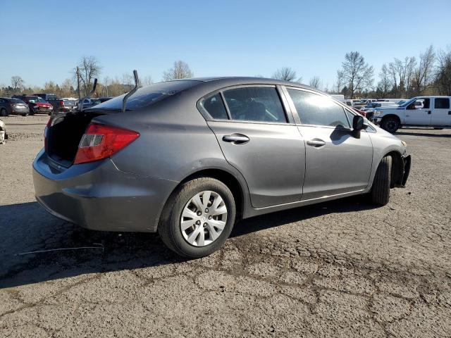 2012 Honda Civic VIN 2HGFB2F51CH602796 Copart auction photo, rear end / front end damage thumbnail 3