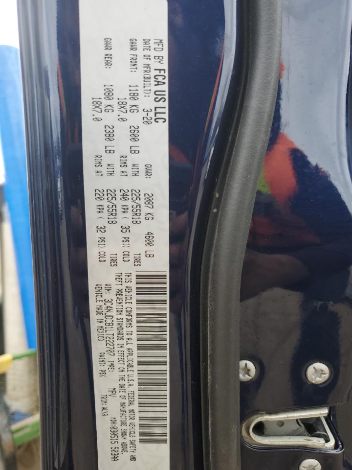 2020 Jeep Compass VIN 3C4NJDCB1LT222707 Copart auction photo, front end / minor dent/scratches damage thumbnail 15