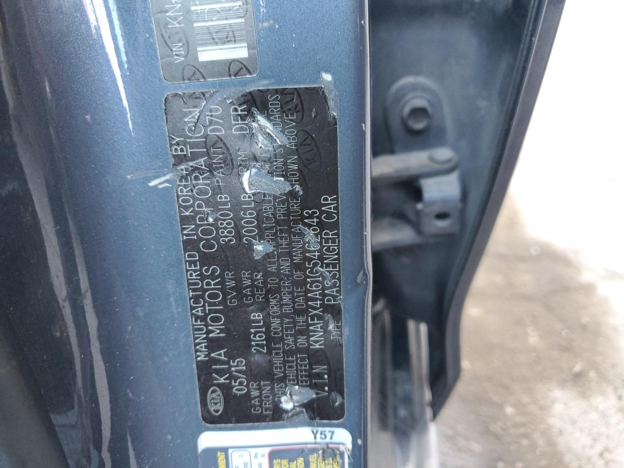 2016 KIA Forte VIN KNAFX4A61G5462643 Copart auction photo, front end damage thumbnail 12