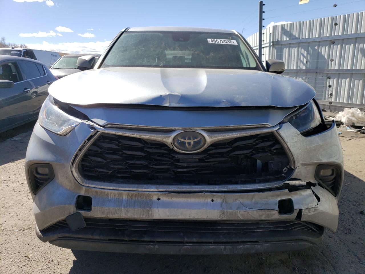 2021 Toyota Highlander VIN 5TDBBRCH3MS037863 Copart auction photo, front end / hail damage thumbnail 5