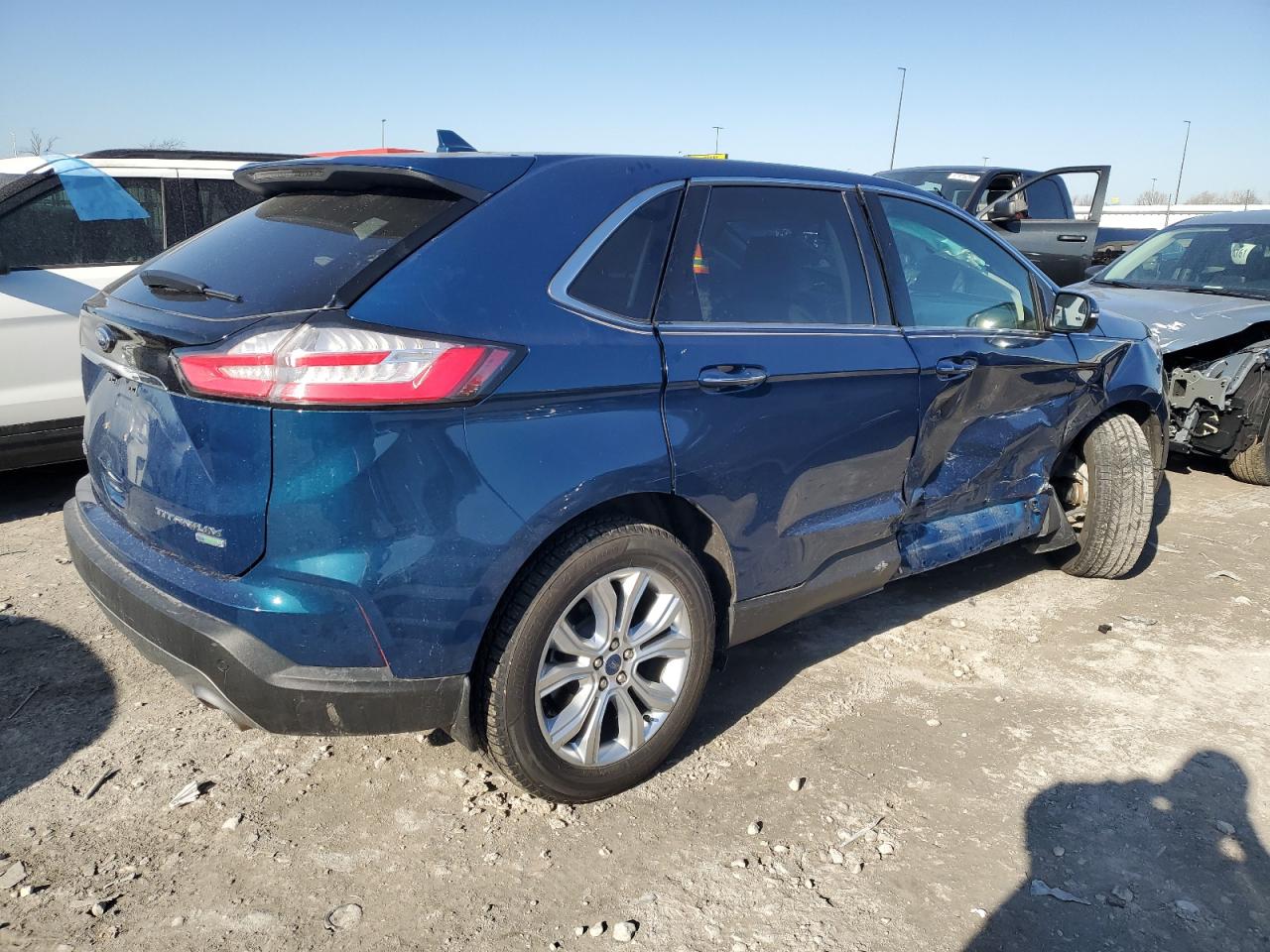 2020 Ford Edge VIN 2FMPK3K9XLBA98121 Copart auction photo, side / front end damage thumbnail 3