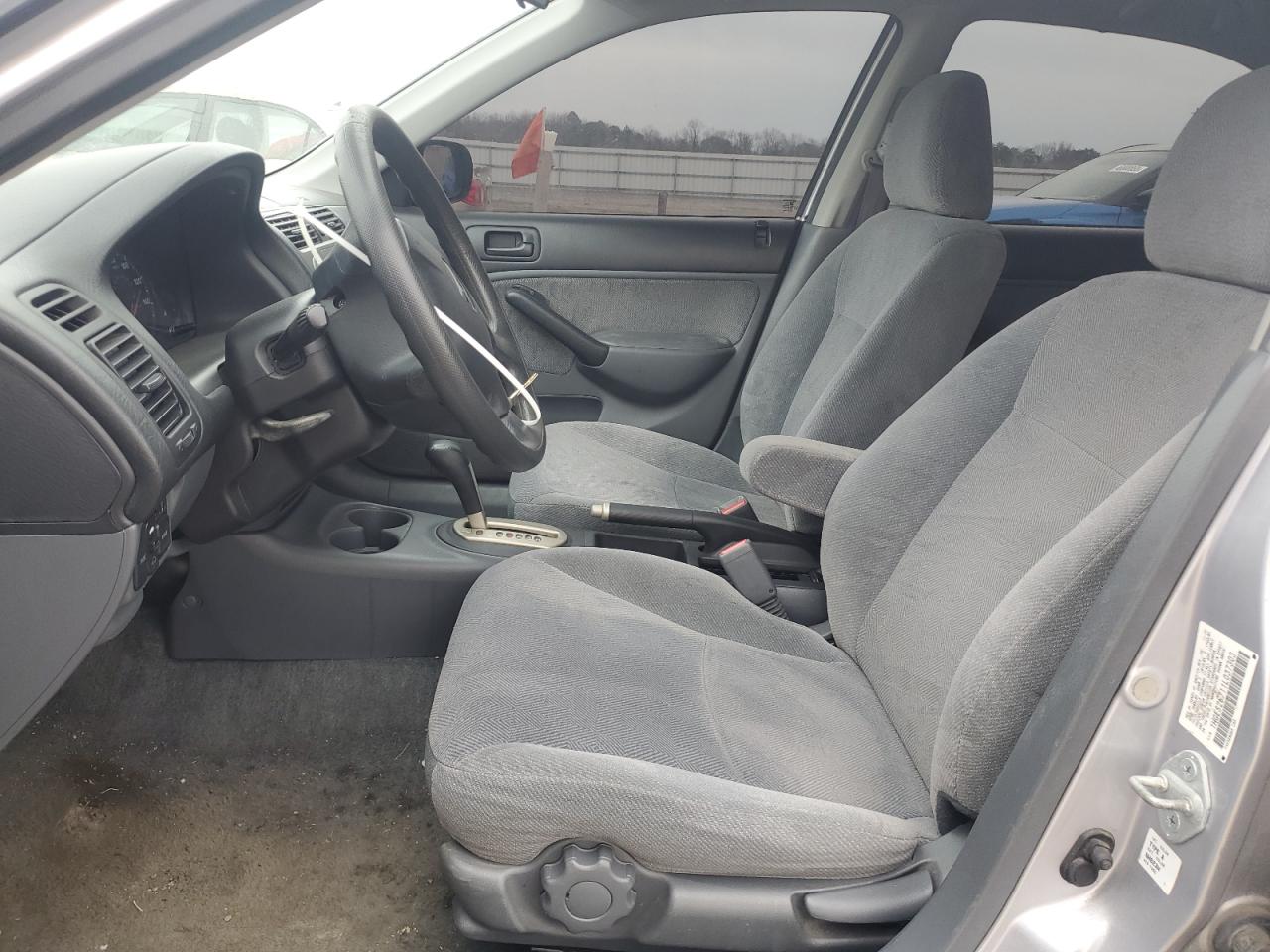 2001 Honda Civic VIN 1HGES26711L037303 Copart auction photo, rear end / side damage thumbnail 7