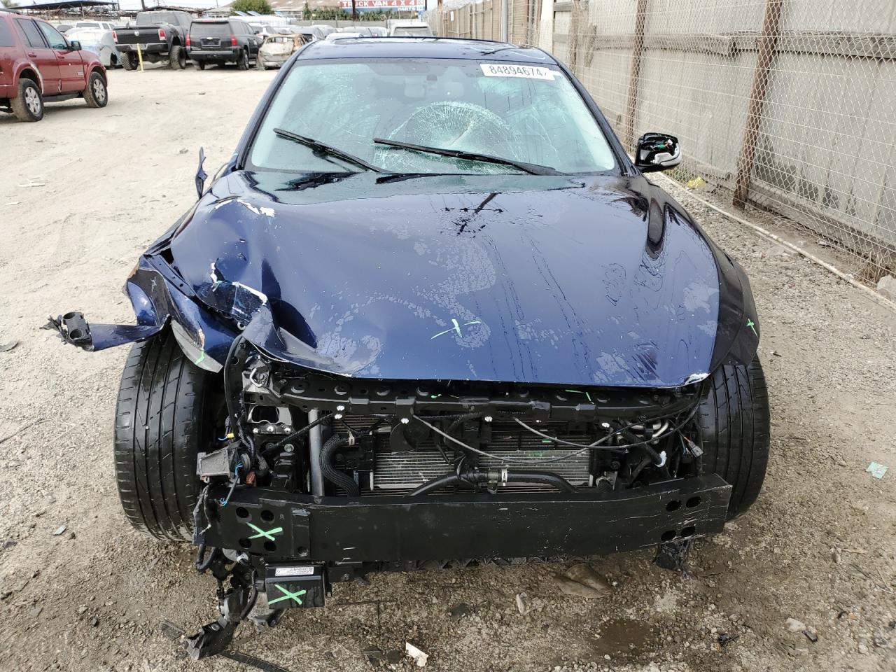 2021 Infiniti Q50 VIN JN1EV7BP1MM704316 Copart auction photo, front end / side damage thumbnail 5