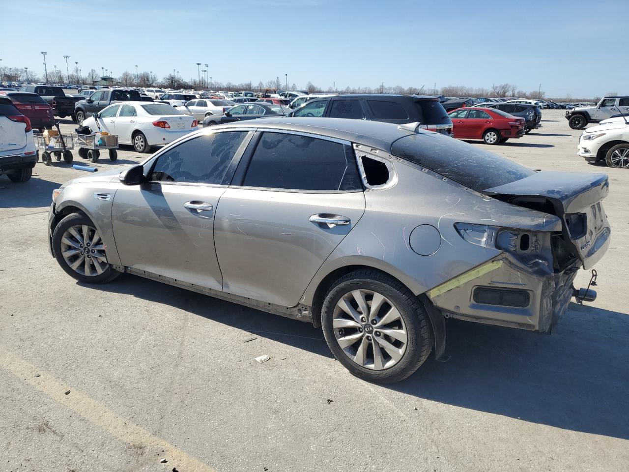 2016 KIA Optima VIN 5XXGU4L38GG043445 Copart auction photo, rear end damage thumbnail 2