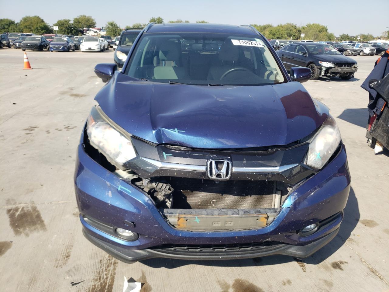 2016 Honda HR-V VIN 3CZRU5H72GM746932 Copart auction photo, front end damage thumbnail 5