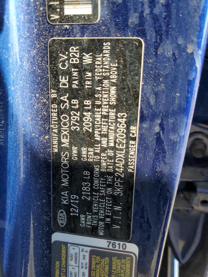 2020 KIA Forte VIN 3KPF24ADXLE209643 Copart auction photo, front end damage thumbnail 15