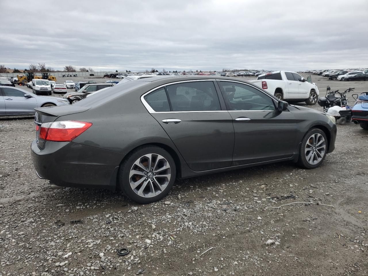 2014 Honda Accord VIN 1HGCR2F53EA244052 Copart auction photo, front end / side damage thumbnail 3