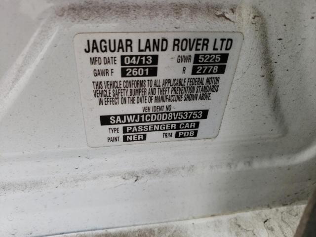 2013 Jaguar XJ VIN SAJWJ1CD0D8V53753 Copart auction photo, vandalism damage thumbnail 12