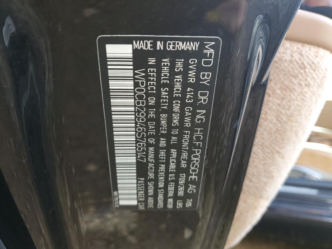 2006 Porsche 911 VIN WP0CB29946S765147 Copart auction photo, all over damage thumbnail 13