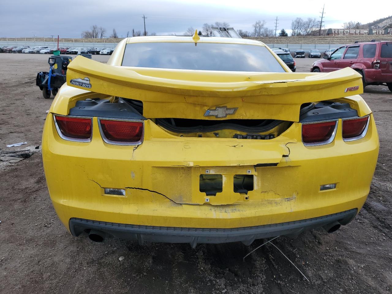 2013 Chevrolet Camaro VIN 2G1FB1E32D9241186 Copart auction photo, rear end damage thumbnail 6