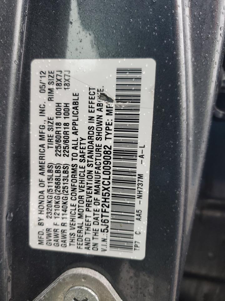 2012 Honda Crosstour VIN 5J6TF2H5XCL009082 Copart auction photo, front end damage thumbnail 16
