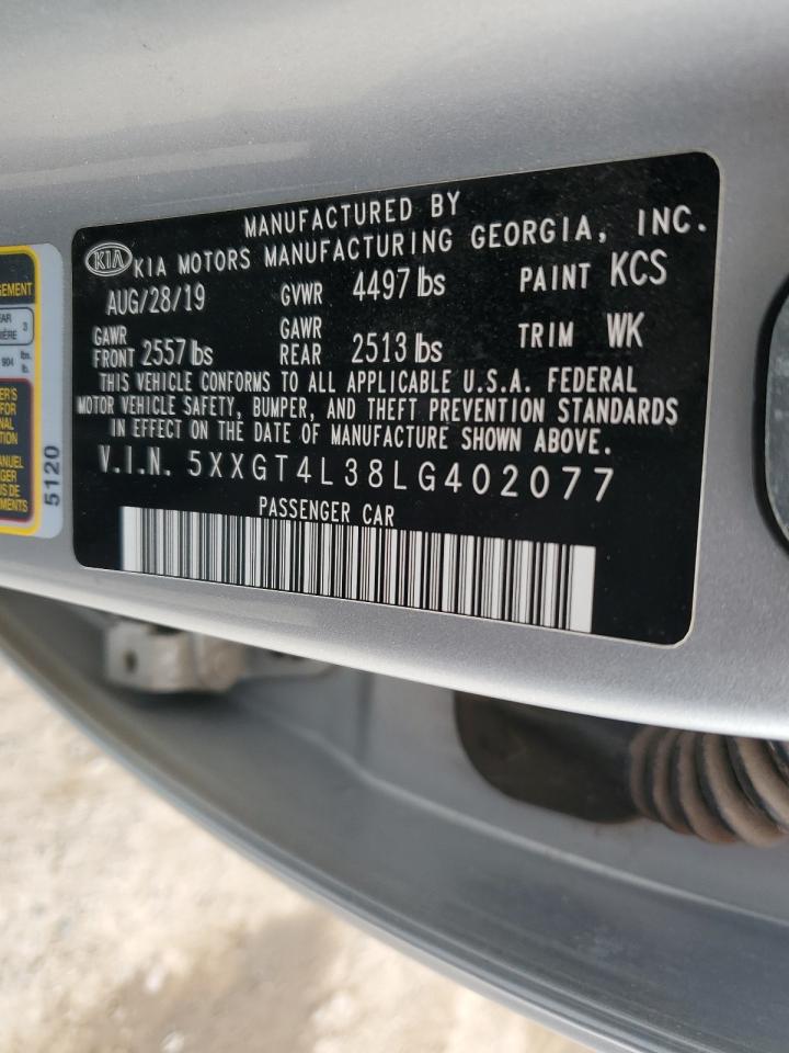 2020 KIA Optima VIN 5XXGT4L38LG402077 Copart auction photo, front end damage thumbnail 13