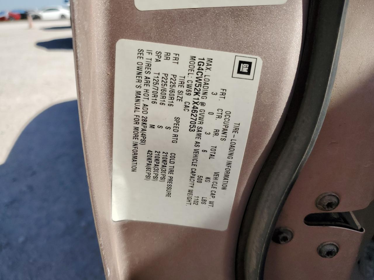 1999 Buick Park Avenue VIN 1G4CW52K1X4627053 Copart auction photo, burn - engine / hail damage thumbnail 14