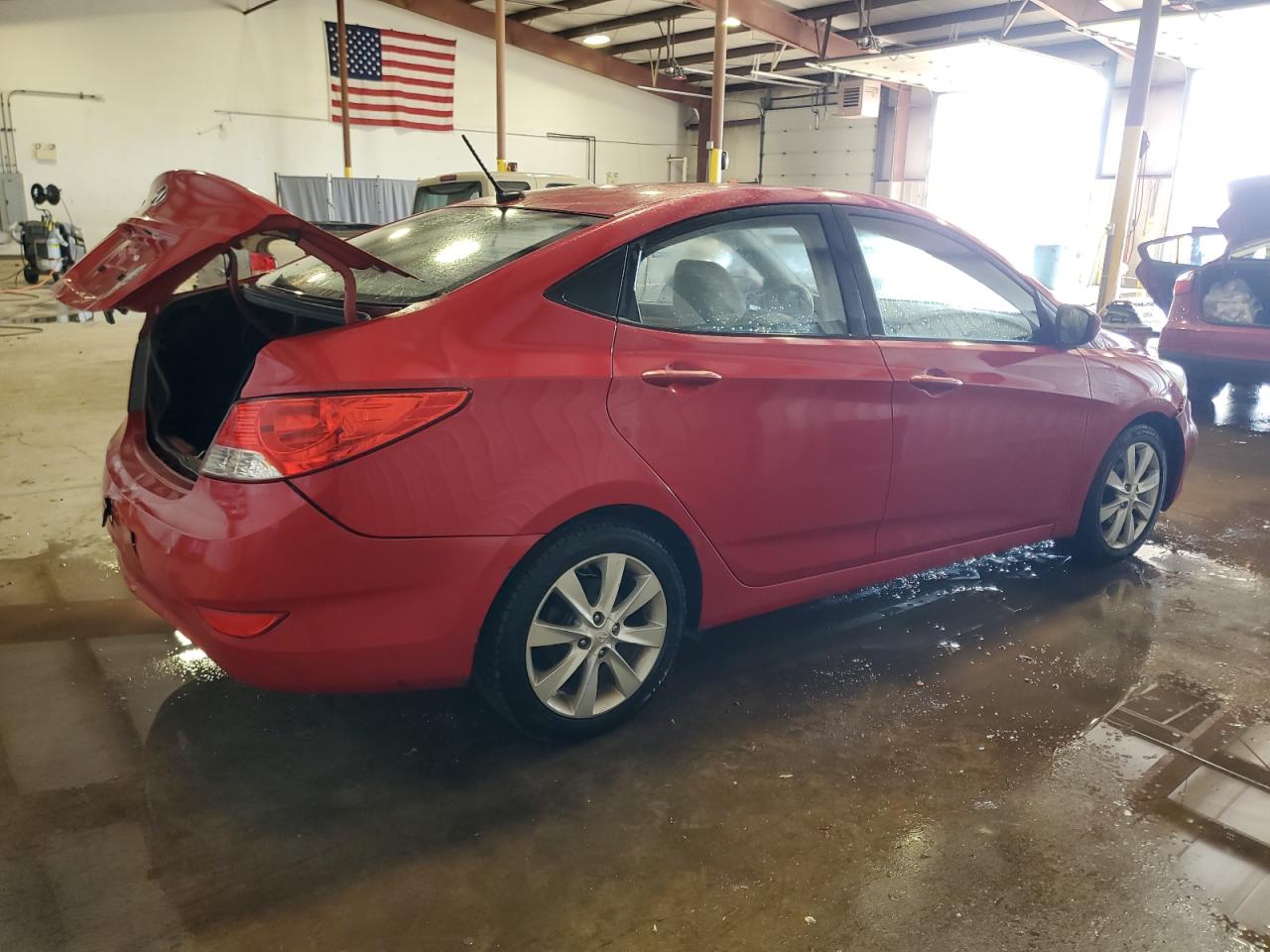 2014 Hyundai Accent VIN KMHCU4AEXEU776523 Copart auction photo, rear end / front end damage thumbnail 3